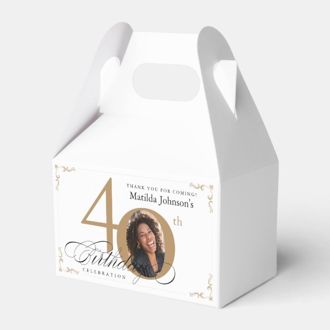 Ballotins Gold White Custom Photo Calligraphie 40e anniversa (Verso)