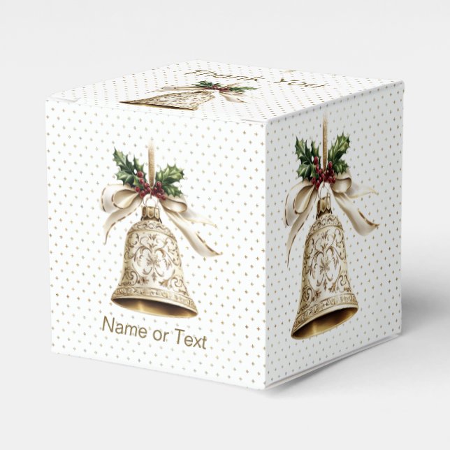 Ballotins Golden Christmas Bell Shiny Stars Green Feuilles (Verso)