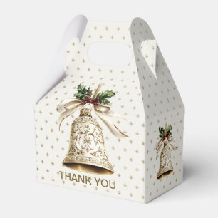 Ballotins Golden Christmas Bell Shiny Stars Green Feuilles