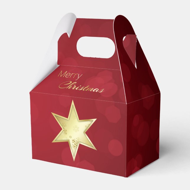 Ballotins Golden Christmas Star Red Bokeh (Verso)