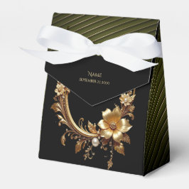 Ballotins Golden Floral Ornate Frame Favor Box
