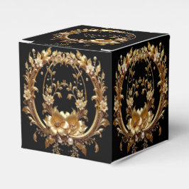Ballotins Golden Floral Ornate Frame Favor Box