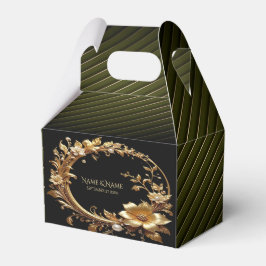 Ballotins Golden Floral Ornate Frame Favor Box