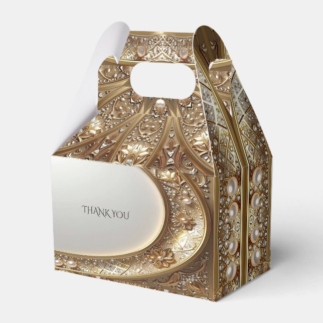 Ballotins Golden Ornate Favor Box (Arrière)