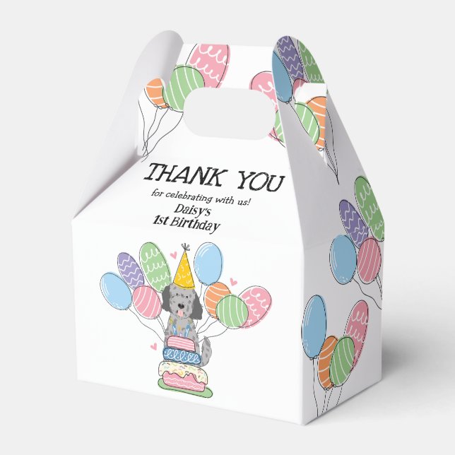 Ballotins Goldendoodle Chien Anniversaire Merci Ballotin (Verso)