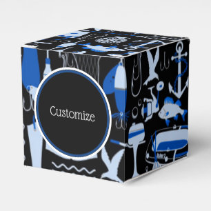 Ballotins Gone Fishing Blue Motif Cube