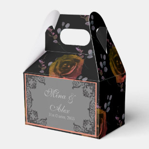 Ballotins Goth Dark Floral Personnalisé Mariage Favor Box
