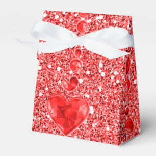Ballotins Gouttelettes rouges de scintillement et de coeur