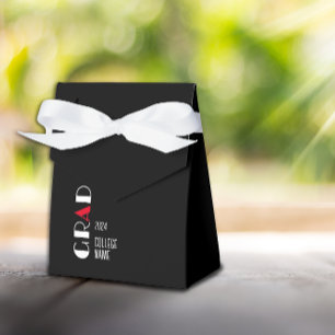 Ballotins Graduation minimaliste rouge noir et blanc