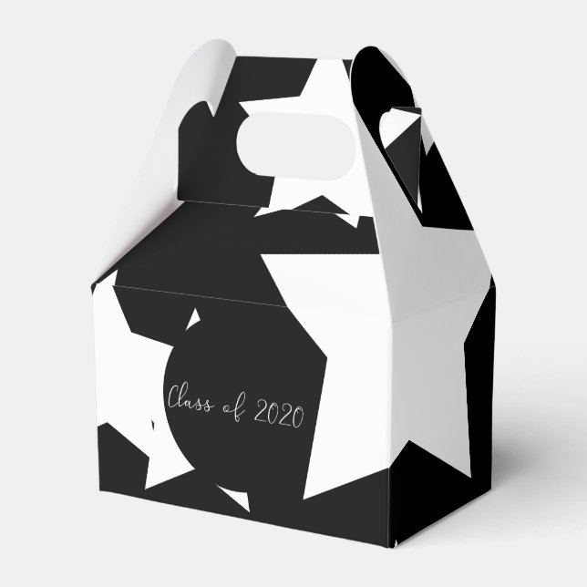 Ballotins Graduation moderne Énorme étoile Noir Blanc 2020 G (Verso)