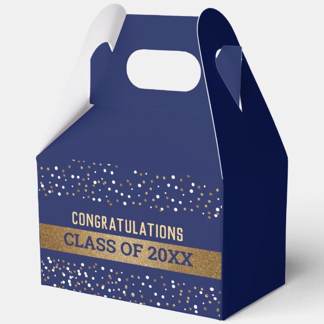 Ballotins Grand Personnalisé Gold Royal bleu Graduate Classe (Recto)