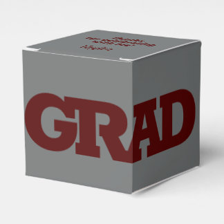 Ballotins Gras GRAD Dark Maroon sur Grey Graduation Party