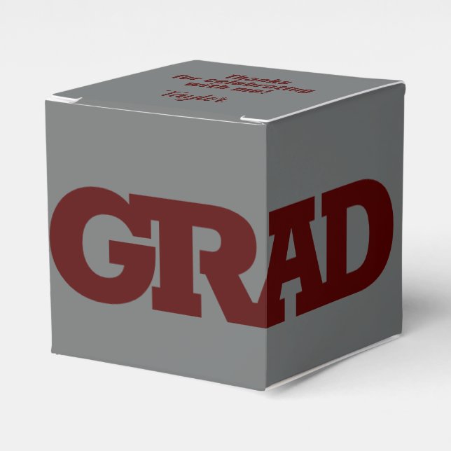 Ballotins Gras GRAD Dark Maroon sur Grey Graduation Party (Verso)
