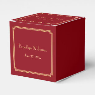 Ballotins Great Gatsby Art Déco Mariage Rouge Favoriser Boît