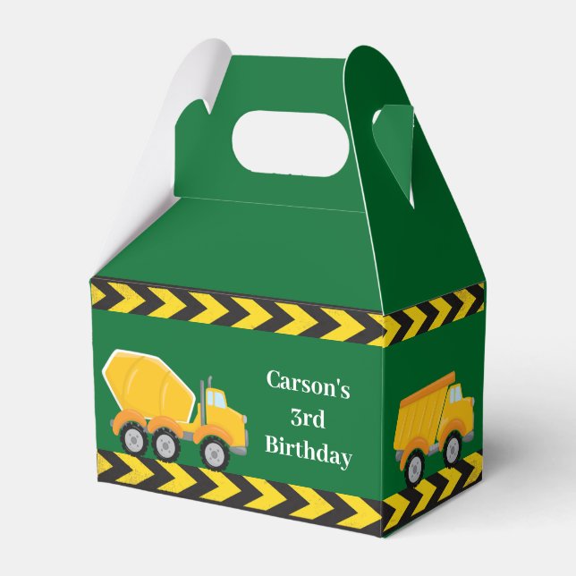 Ballotins Green Construction Trucks Anniversaire de enfant P (Verso)