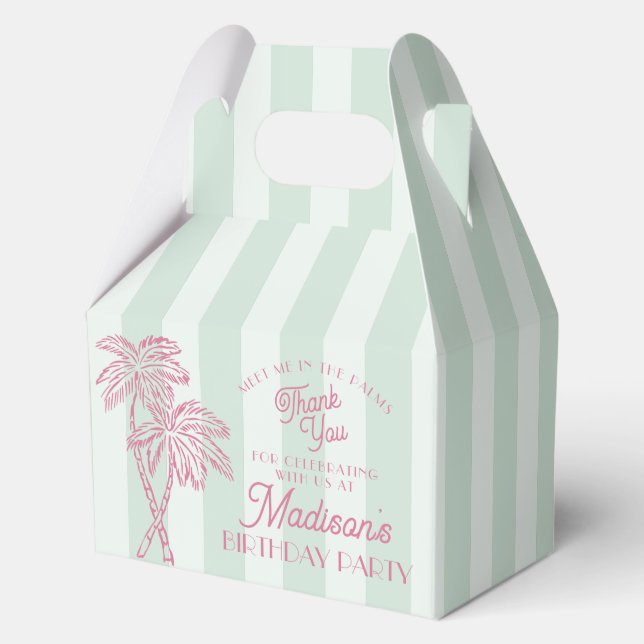 Ballotins Green Palm Spring Pastel Beach Anniversaire (Recto)