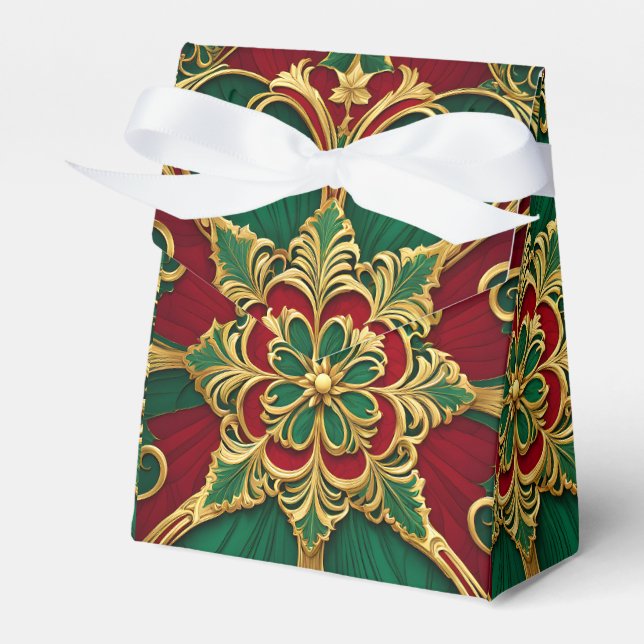 Ballotins Green Red Christmas Holiday Box (Verso)