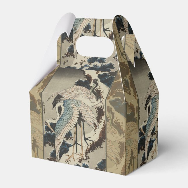 Ballotins Grues sur un pin couvert de neige Hokusai (Verso)