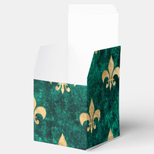 Ballotins Grunge Green Velvet Fleur De Lis Mardi Gras