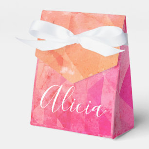Ballotins Grunge rose orange aquarelle nom personnalisé text