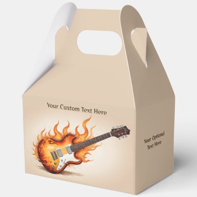 Ballotins Guitare à flamme de texte personnalisé (Recto)