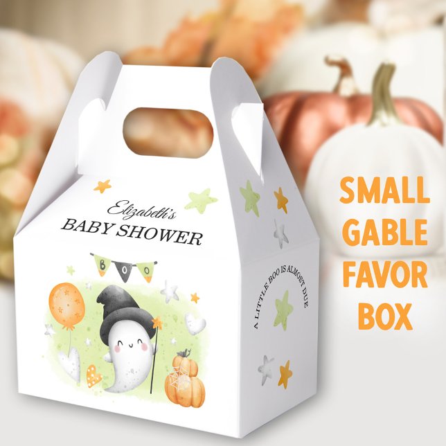 Ballotins Halloween Baby shower Cute Boo (Cute Boo Halloween Small Gable Favor Boxes - You can choose from 3 sizes of these gable favor boxes)