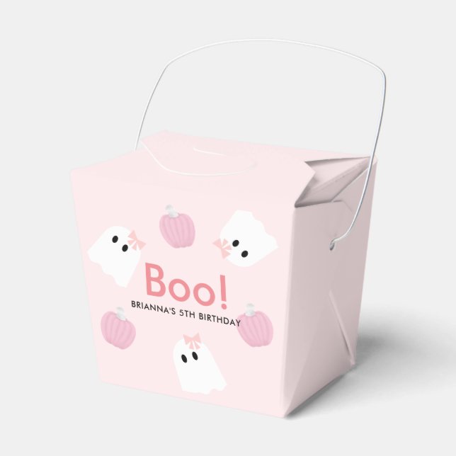 Ballotins Halloween Ghost Girl & Citrouille mignon rose (Verso)