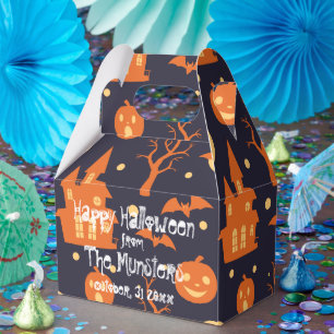 Ballotins Halloween Maison Éffrayante chauves-souris arbres 