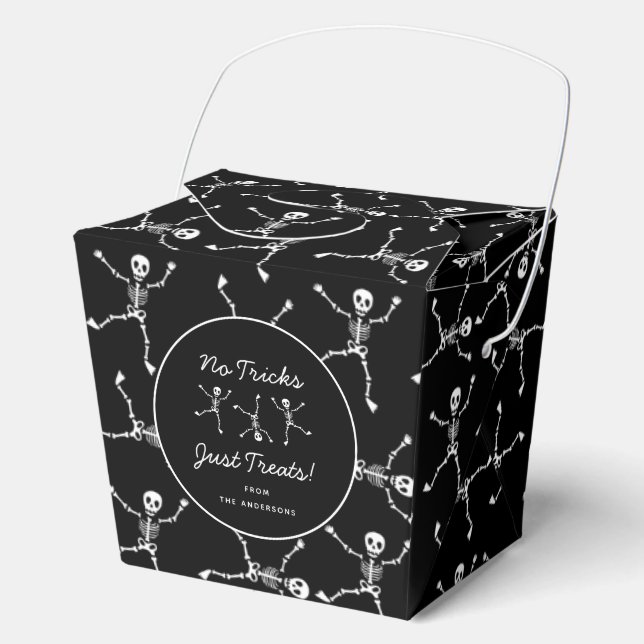 Ballotins Halloween noir et blanc main dessinée squelette Ha (Recto)
