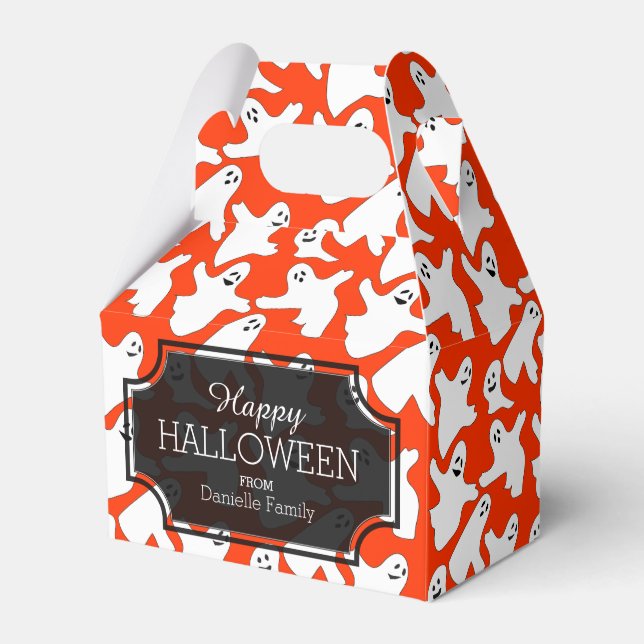Ballotins Happy Ghosts Halloween Traitements boîte cadeau (Verso)