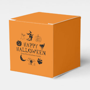 Ballotins Happy Halloween nom personnalisé orange traiter