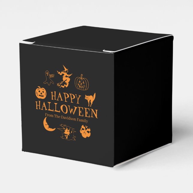 Ballotins Happy Halloween nom personnalisé traiter éffrayant (Verso)