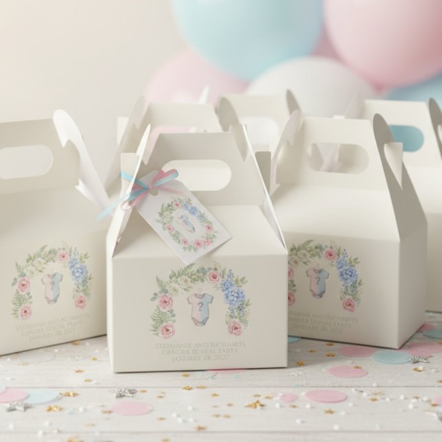 Ballotins He or She? Botanical Gender Reveal (Gender reveal guest favor box)