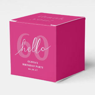 Ballotins Hello 60 Modern Simple Hot Pink 60e anniversaire