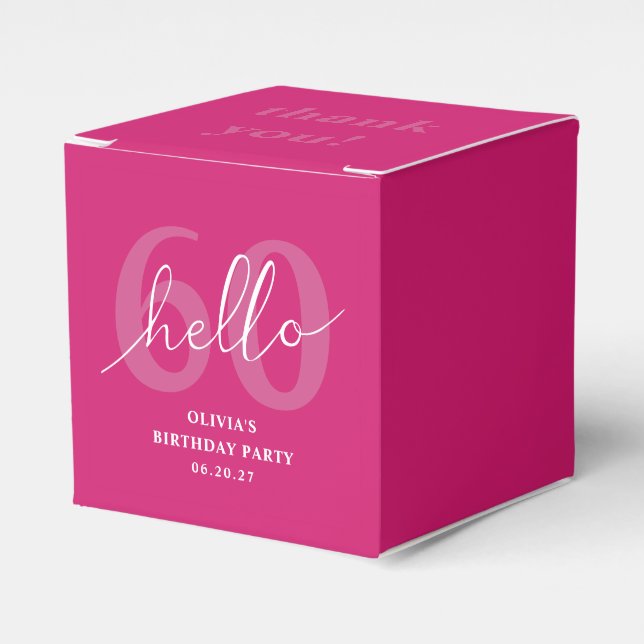 Ballotins Hello 60 Modern Simple Hot Pink 60e anniversaire (Verso)