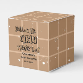 Ballotins Hello Cutie Girly Cute Brown Gingham Baby Shower