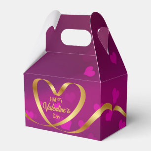 Ballotins Heureuse Sainte-Valentin Gold Heart Ribbon Purple