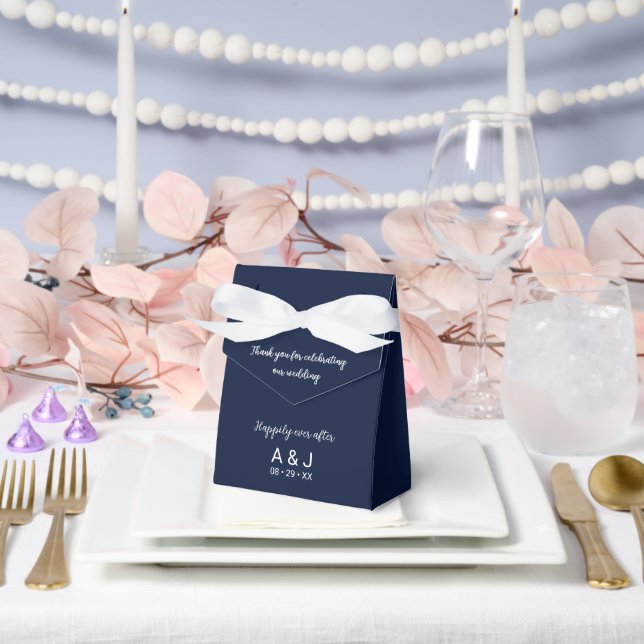 Ballotins Heureusement toujours après bleu et blanc Monogram (Mariage)
