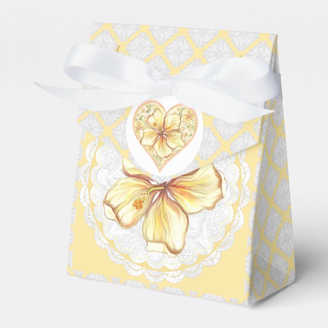 Ballotins Hibiscus & dentelle JAUNE (Verso)