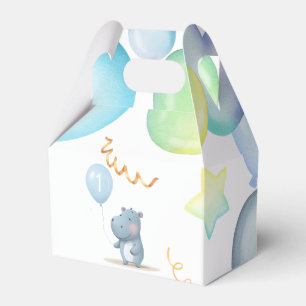 Ballotins Hippo Anniversaire bleu doux simple