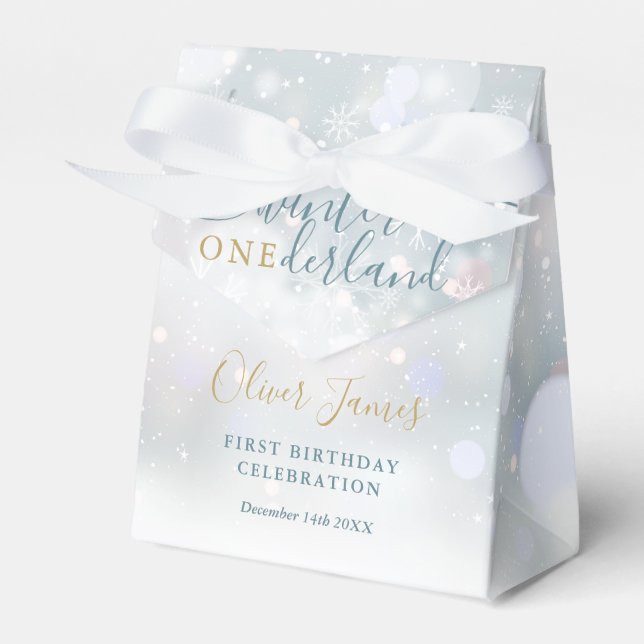 Ballotins Hiver Onederland 1er anniversaire Bleu et or (Verso)