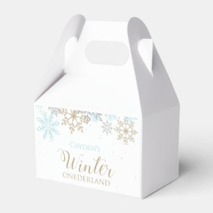 Ballotins Hiver Onederland flocon de neige bleu or