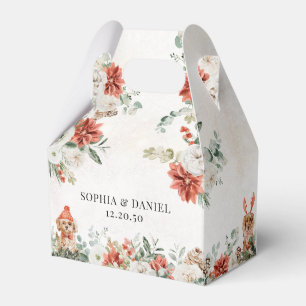 Ballotins Hiver Rouge verdure Pinecone Mariage Favor Box