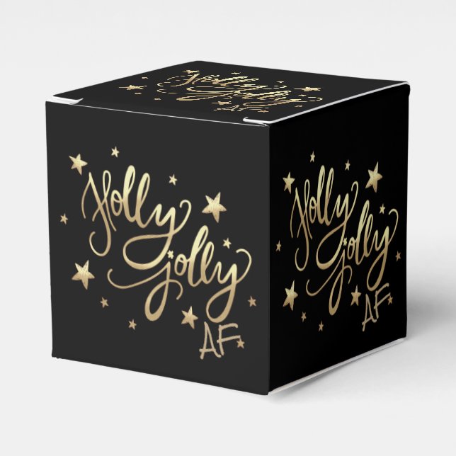 Ballotins Holly Jolly AF | Shiny Gold Faux Foil Script (Verso)