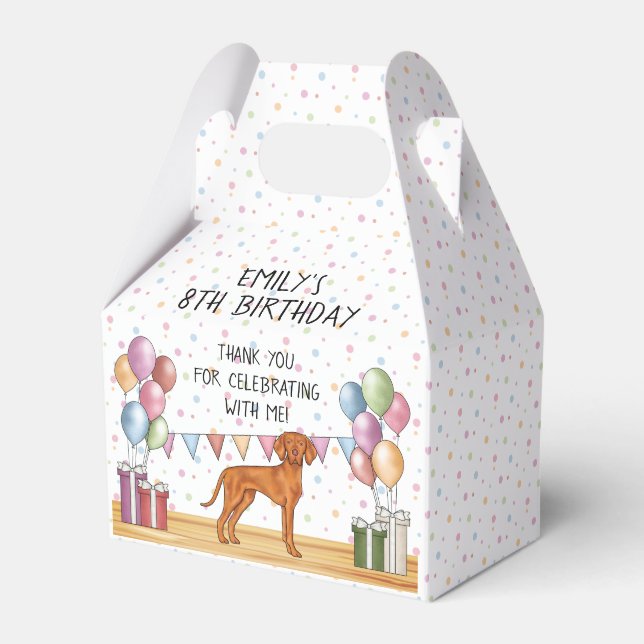 Ballotins Hongrois Vizsla Chien Pastel Anniversaire Merci (Verso)