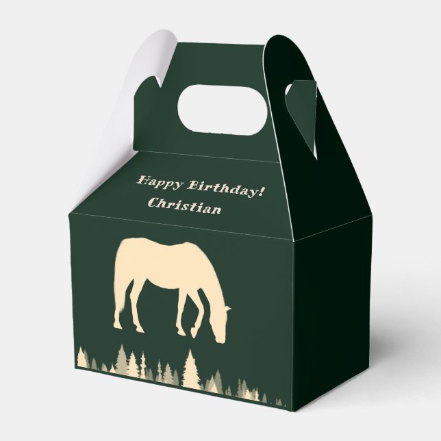 Ballotins Horse Silhouette Forêt Arbres Anniversaire (Verso)