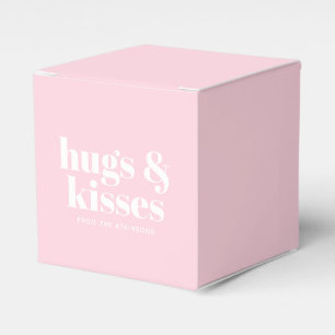 Ballotins Hugs & Bisses rose blanc moderne typographie perso
