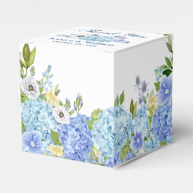 Ballotins Hydrangeas Bleus  Feuillage  Cadeau Floral Mariage (Verso)