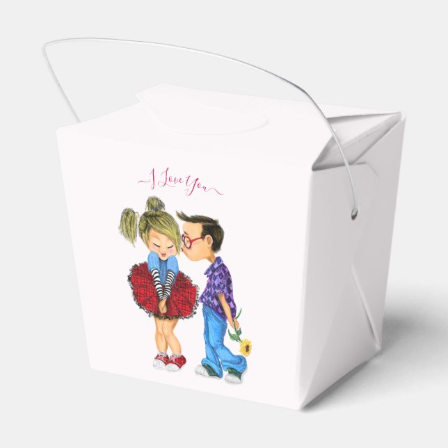 Ballotins I Love You Ballotin texte avec couple romantique (Arrière)