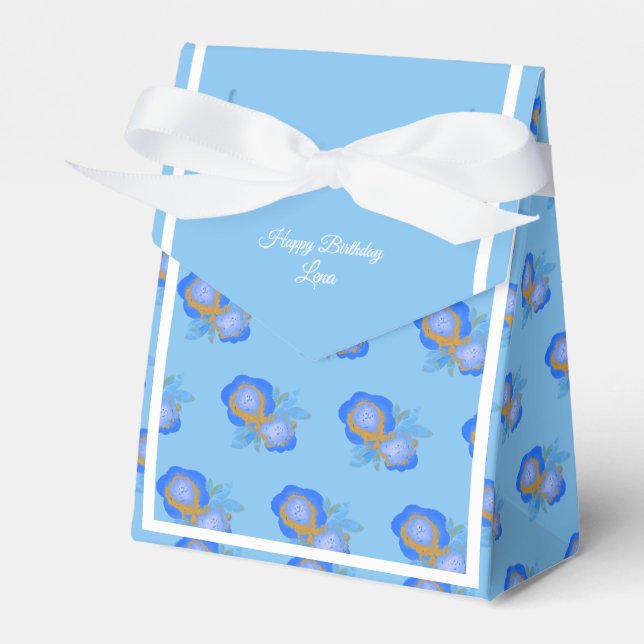 Ballotins illusima bleu or Rose bleu cadeau d'anniversaire/ (Verso)